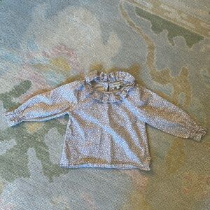Petite Lucette Floral Blouse With Ruffle neck and Sleeves • Size 3T